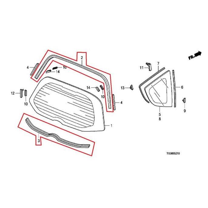Karet Kaca BelakangJazz GE8 2008-2013 Original