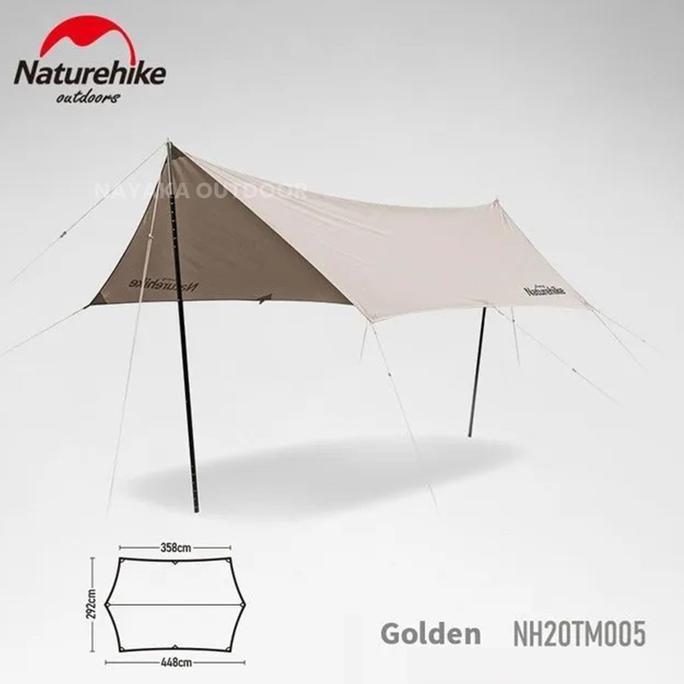Flysheet Naturehike NH20TM005 Hexagon Tarp Canopy Atap Tenda Camping Piknik Waterproof Dengan Tiang