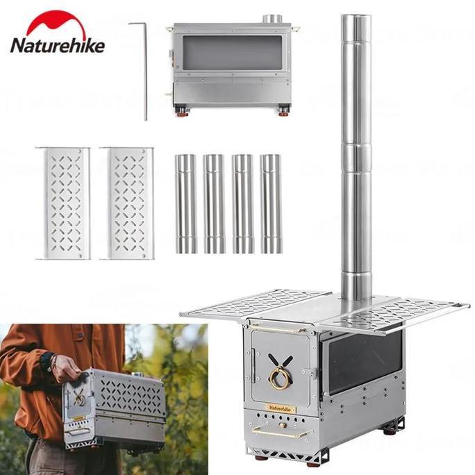 Kompor Ice Ranger Wood Stove Bushcraft Naturehike CNK2300CW021 op Firewood Kompor Kayu Cerobong Glam