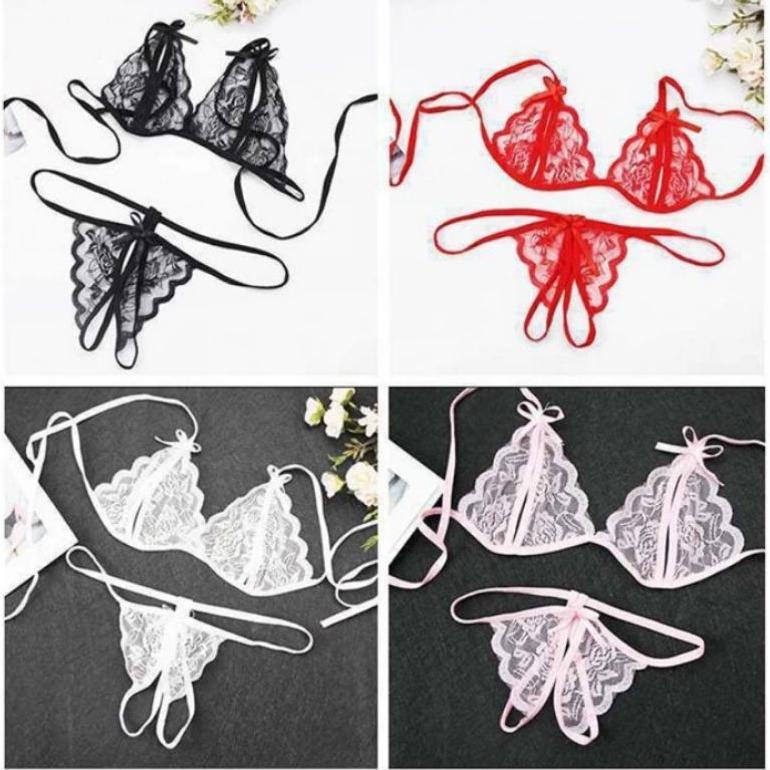 HOT SALE COD Lingerie Sexy Lace Baju Tidur Sexy Bikini Wanita Sexy G String Open Lingerie Crotch Tho