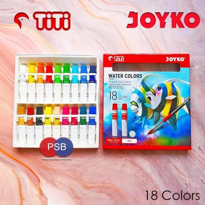 Titi Joyko Watercolor 18 colors / cat air Titi Joyko 18 warna