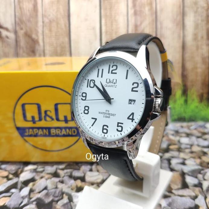 Ready Q&Q QQ Jam Tangan Pria Wanita Kulit Hitam CA08J805Y Original