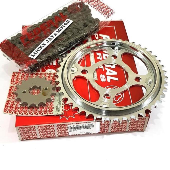 Vanessa.Ecer - Gearset Girset Chainkit Gear Gir Set Rantai Cb150R Cb 150R Lama Old Federal