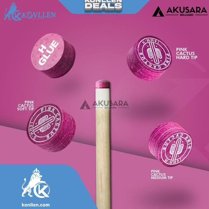 Tip Billiard Pink CACTUS Medium Konllen Cue Tip Billiard