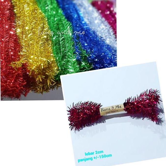 Slinger Natal Kecil Tinsel Rumbai Hiasan Parcel Garlan