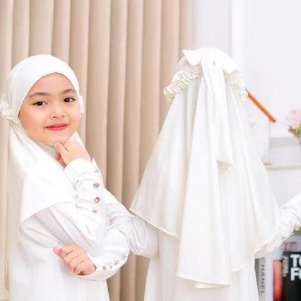 HIJAB ANAK PITA RICIS TALI KERUT / JILBAB BERGO ANAK PITA RICIS JERSY USIA 3-10THN