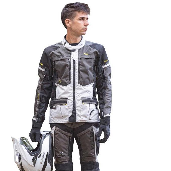 Jaket Adventure Waterproof LS2 Black Yellow Norway Man Jacket Grey