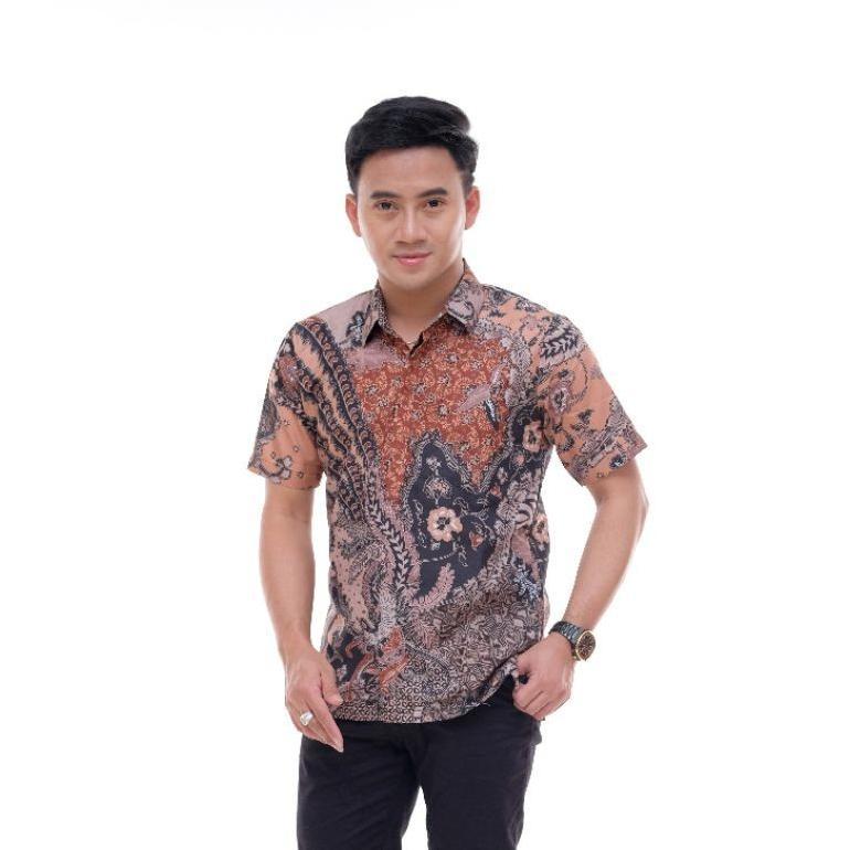 Discount Baju Batik Pria Lengan Pendek / Azriel Batik Premium / Kemeja batik pria lengan pendek