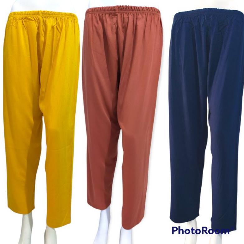 Cuci Gudang Vsilka Celana Tidur Wanita Panjang Katun Rayon Polos / Celana Panjang Santai