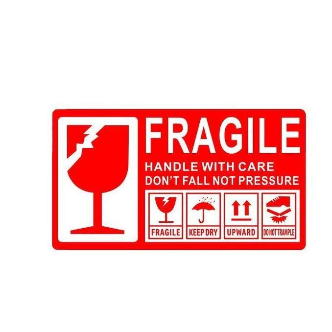 URB Isi 500 Lembar Sticker Fragile Besar Stiker Fragile Lakban Fragile Unboxing Sticker Unboxing Pak