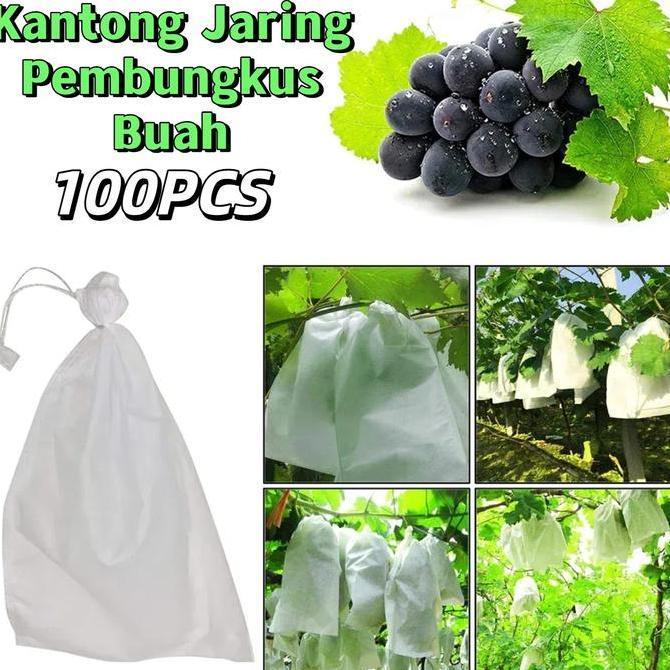 VIRYEOU 100PCS Fruit Cover /Jaring Net 30*20cm /Kantong Jaring Pembungkus Buah Pembungkus Buah Anggu