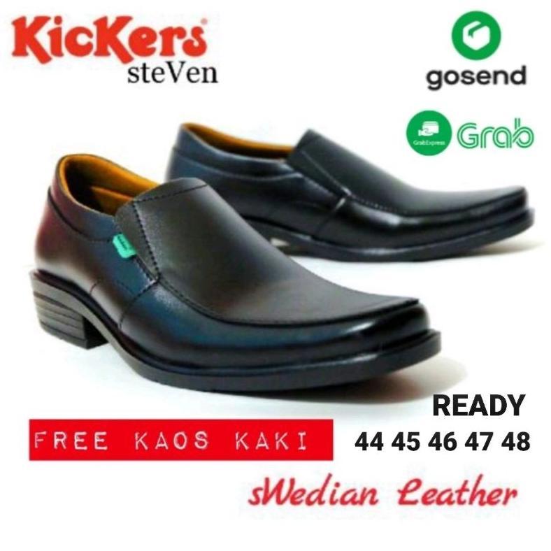 Grade Ori Sepatu Formal Kickers Pantofel Steven Kulit Warna Hitam Pilihan Kerja Kantor Pria Ready Bi