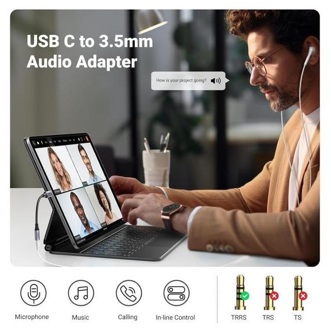 Ugreen Converter Splitter Iphone 15 16 17 Type C To Jack 3.5Mm Dac Open Mic