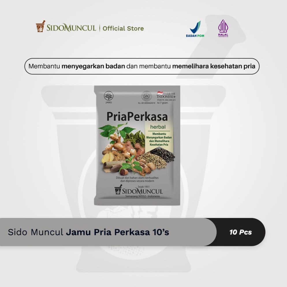 (Terbaru) Sido Muncul Jamu Pria Perkasa 10s - Membantu Menyegarkan Badan dan Membantu Memelihara Kes