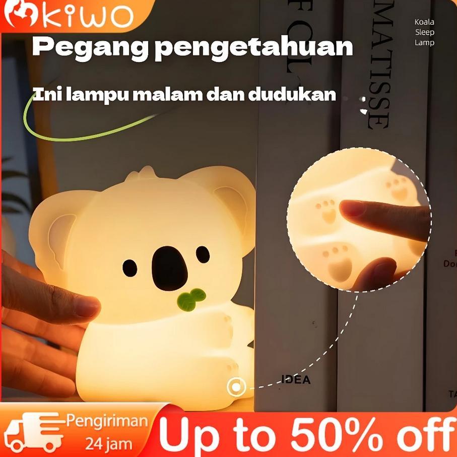 Lampu Tidur Panda Silikon 3 Level Pencahayaan, Auto Timer Mati, Sentuhan Lembut Diskon