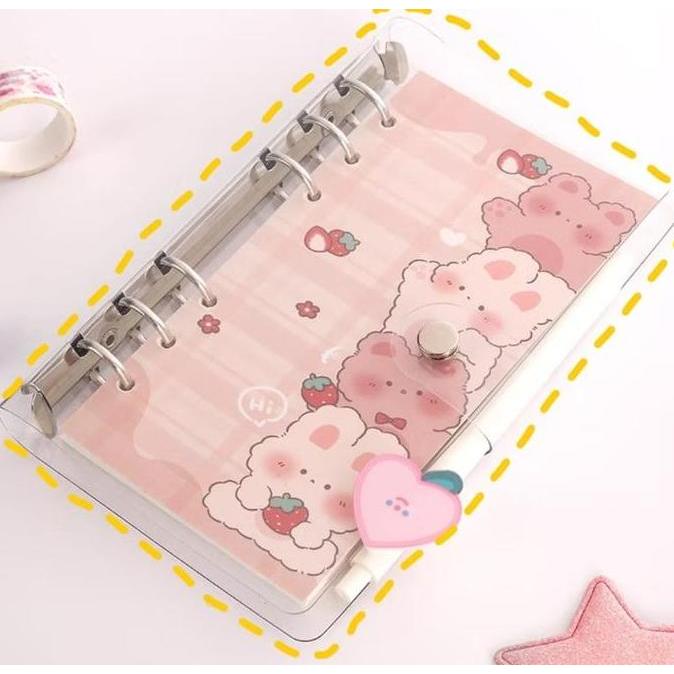 Renggastore0 - Buku Binder A6 Isi Kertas 100 Lembar 80 Lembar Karakter Lucu Daily Planner Aesthetic