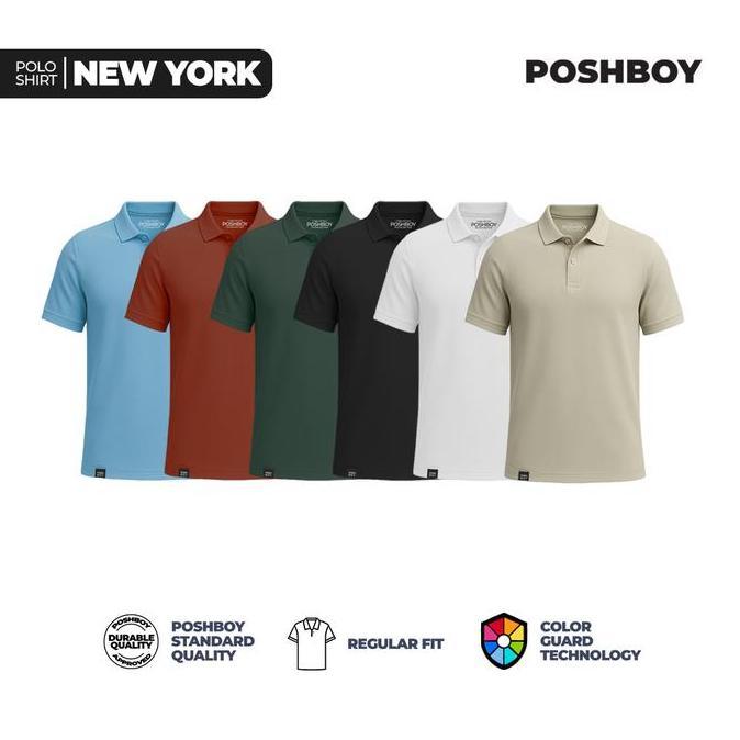 Poshboy Basic Polo Shirt New York - Polo Shirt Pria Lengan Pendek