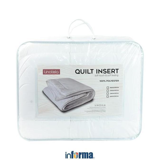PROMO DISKON - Informa Linotela 240X210 cm Quilt Insert Soft Peach - Putih Isian Selimut Pengganti B