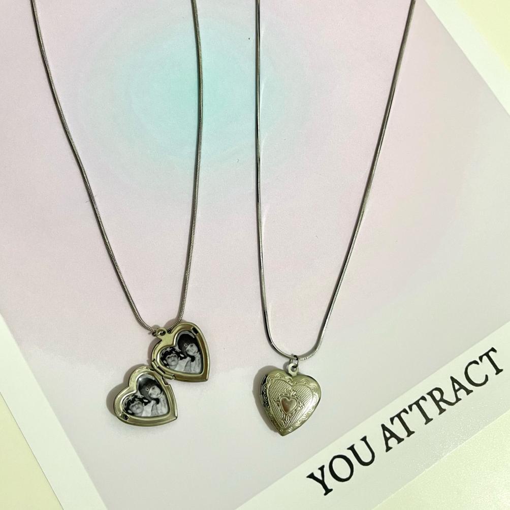 NEW necklace custome foto / kalung titanium liontin love anti karat custom foto / kalung couple [ter