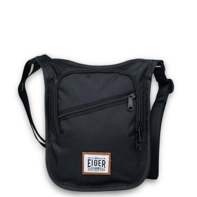 Tas Selempang Mini Eiger Passport Pouch Travel Black 910005016 Original