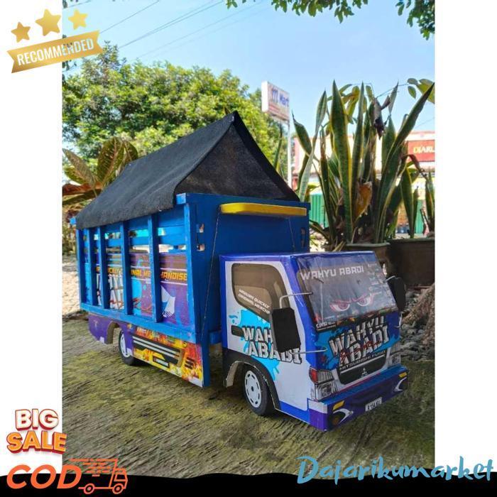 Truk Oleng Miniatur Wahyuabadi Kayu Asli Jumbo Besar Pintu Belakng Bisa Dibuka