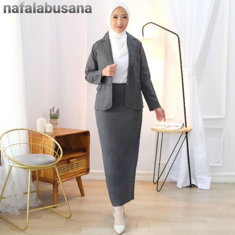 Best Seller Setelan Jas Blazer  Dan Rok Span Panjang Kerja Wanita Setelan Blazer Dan Rok Kantor Wani