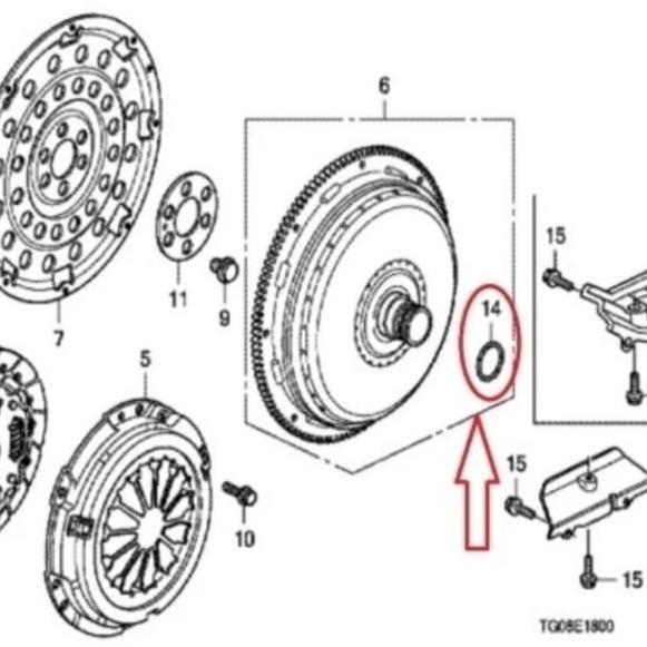 Karet Sil Seal Oring O Ring Torque Torsi Converter Konverter Kruk As Kopling Transmisi Honda Jazz RS