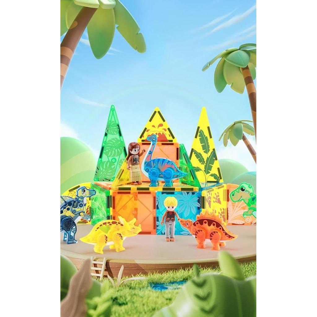 Magnetic tiles Prairie Animals 56 pcs - KEBO - Mainan Edukasi