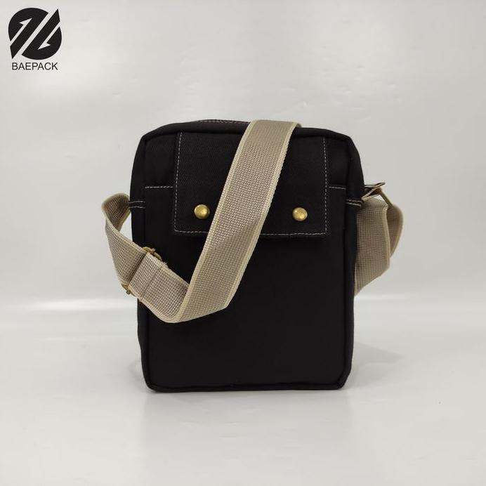 Tas Selempang Kanvas Pria Xavier Hitam Original Baepack / Tas Bahu Selempang Canvas Premium Aestheti
