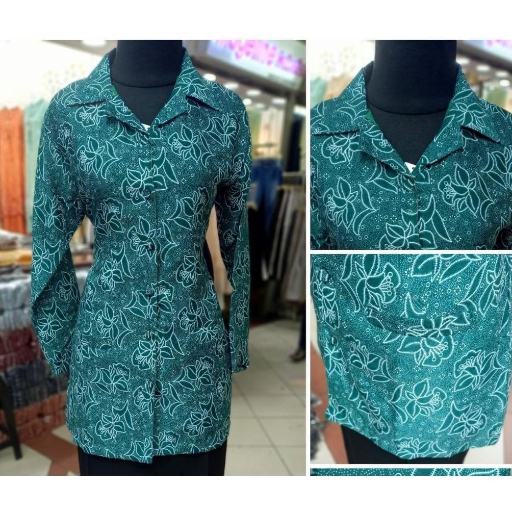 Free Ongkir Setelan Blazer Pkk Nasional Hijau Toska Wanita Terbaru Bonus Hijab Dan Pin