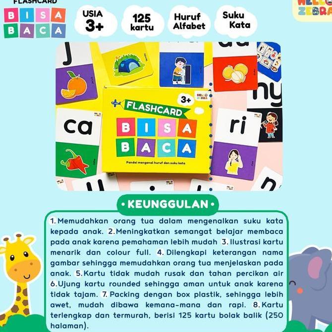Flash card bisa baca Flash card membaca Flash card Huruf