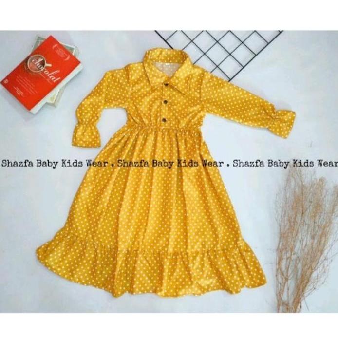 Gamis Polkadot Bayi 1 Tahun - 6 Tahun// Gamis Anak Perempuan