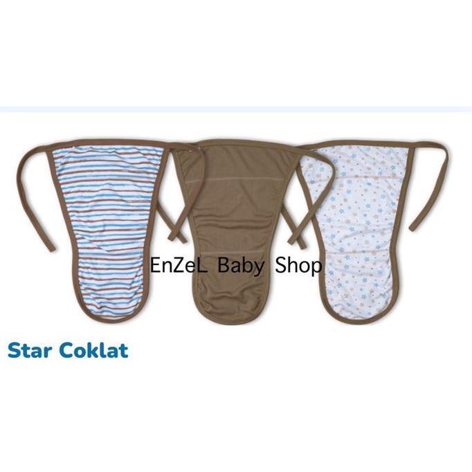 FLUFFY STAR SERIES 3 PCS Popok Tali Bayi / Popok Kain / Star Merah / Hijau / Biru / Coklat / Diapers