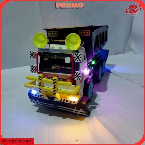 (Cod)Mainan Anak Cowo Miniatur Truk Oleng Pasir Ful Modifikasi Lampu Led Termurah Murah Meriah