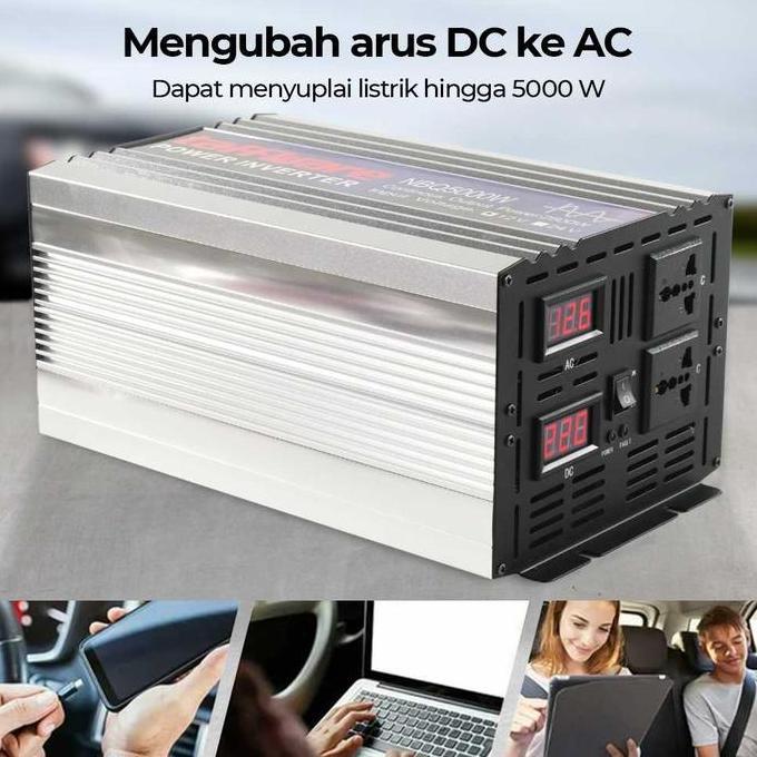 Power Inverter Pure Sine Wave DC 12V to AC 220V 5000 Watt