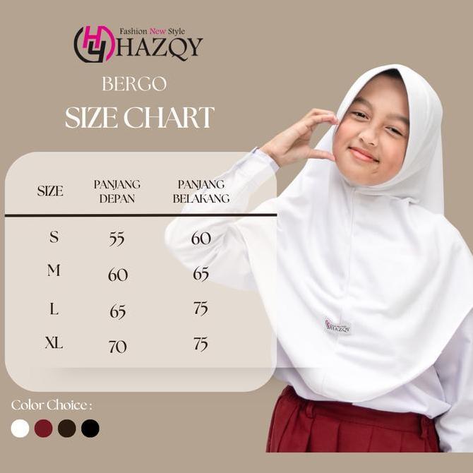 JILBAB BERGO INSTAN KERUDUNG ANAK PEREMPUAN PAUD SD SMP HIJAB BERGO ANAK TERBARU