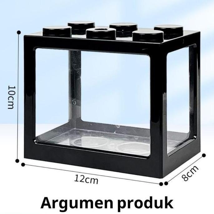 ZAMENNA Akuarium mini modern transparan, cocok untuk ikan betta, ikan mas, dan ikan hias - akuarium 