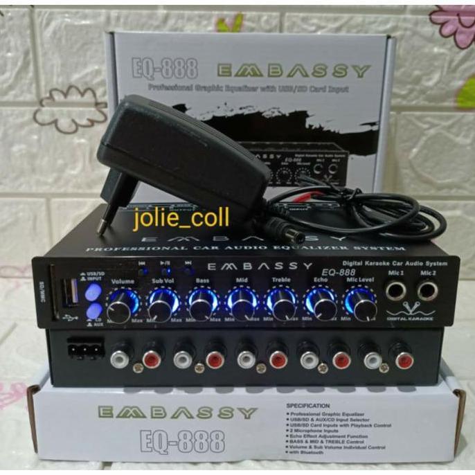 Parametrik Preamp Embassy EQ-888 Bluetooth Free Adaptor Equalizer