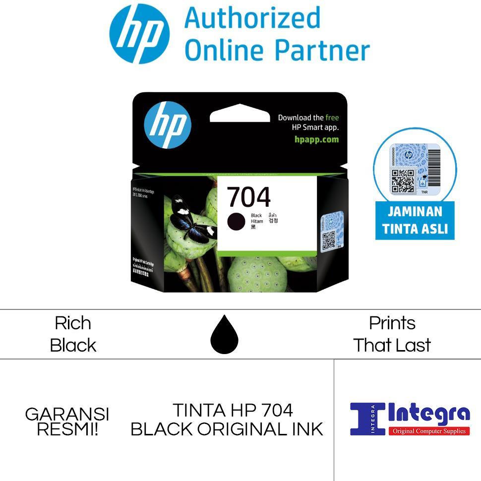 Tinta HP 704 Black / Hitam Original Cartridge - CN692AA For Printer HP Deskjet 2010 2060 Printer
