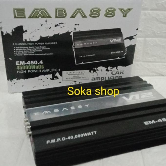 EMBASSY EM-450 Amplifier Power Embassy 4 Chanel Mosfet Tenaga Badak