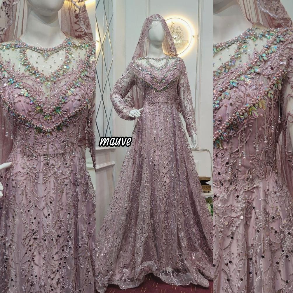 Diskon Gaun Pengantin Syari Syar'I Ballgown