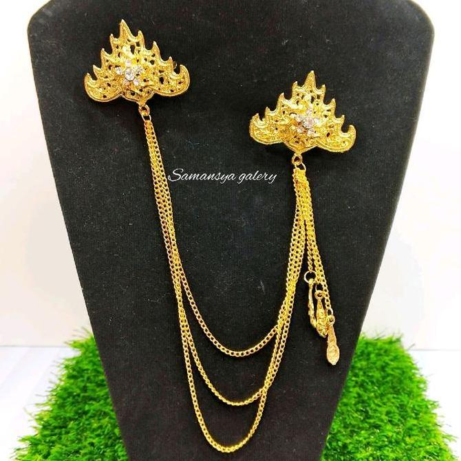 Bros Janggan Etnik Elegan Aksesoris Kebaya Tradisional Modern Bros Beskap Pria & Wanita Model Jangga