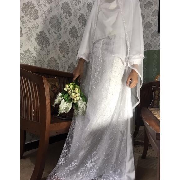 Diskon Gamis Akad Walimah Nikah Free Hijab Gaun Akad Muslimah Gamis Tile Gamis Brokat Putih Gams Mut