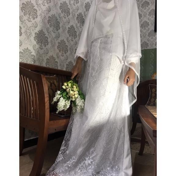 Free Ongkir Gamis Akad Walimah Nikah Free Hijab Gaun Akad Muslimah Gamis Tile Gamis Brokat Putih Gam