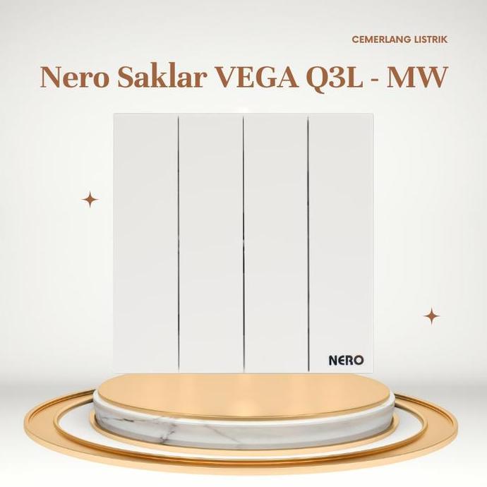 Sale Saklar 4 Gang Nero - Saklar 4 Tombol Nero Vega Q3L1641 - Mw Putih