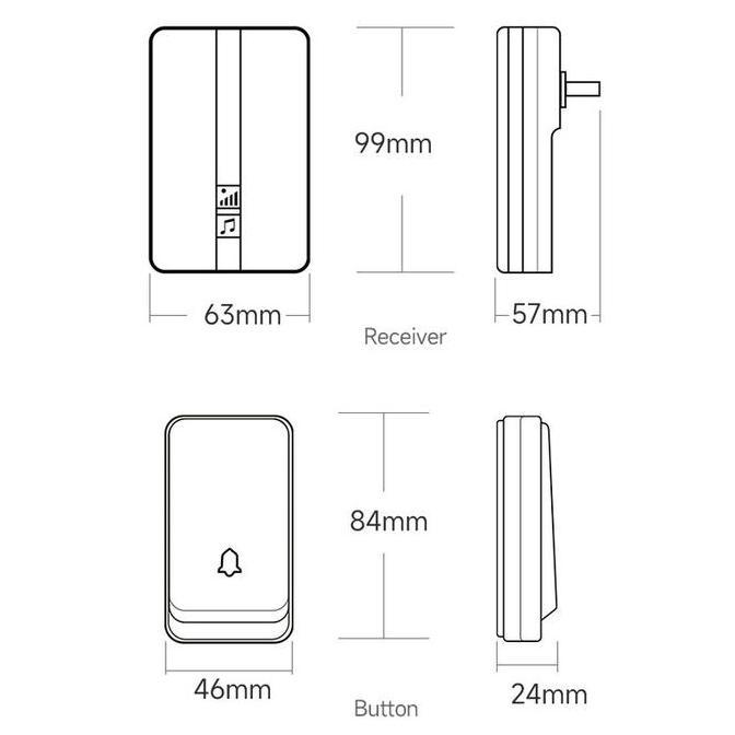Grosir Teknobi Bel Rumah Wireless Kinetik K33 2 Transmitter Tanpa Baterai Tahan Air Ip44 Dengan Lamp