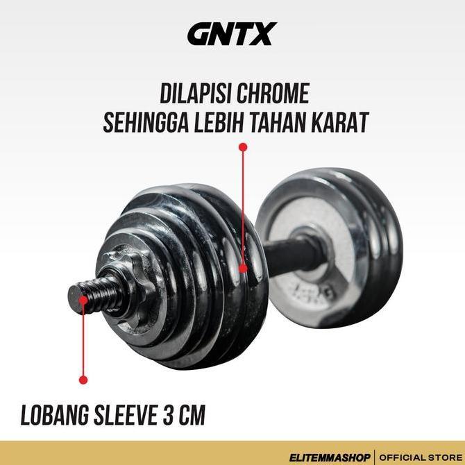 Genetix Fit Chrome Dumbbell Set 50Kg Alat Fitness Barbell Dumbbell, Dumbbell Set, Barbell Set, Dumbb