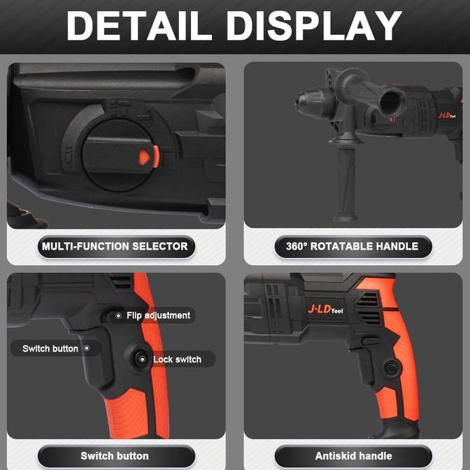 Grosir Jld Rotary Hammer Drill Mesin Bor Bobok Beton 3Mode 26Mm Sds-Plus Bor Penghancur Beton Demoli