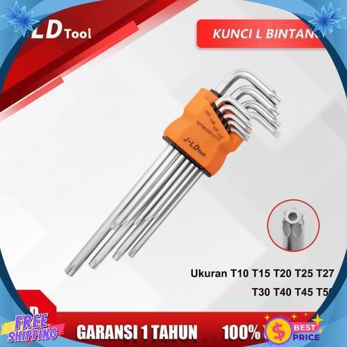 Diskon Jld Kunci Bintang 1 Set Lengkap 9Pcs Kunci L 1Set Komplit Kunci L Panjang 1 Set Lengkap T10-T