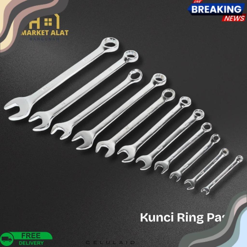 Bisa Cod Kunci Ring Pas 6-24Mm - Kunci Ring Pas Set Chrome Vanadium